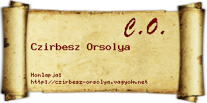 Czirbesz Orsolya névjegykártya